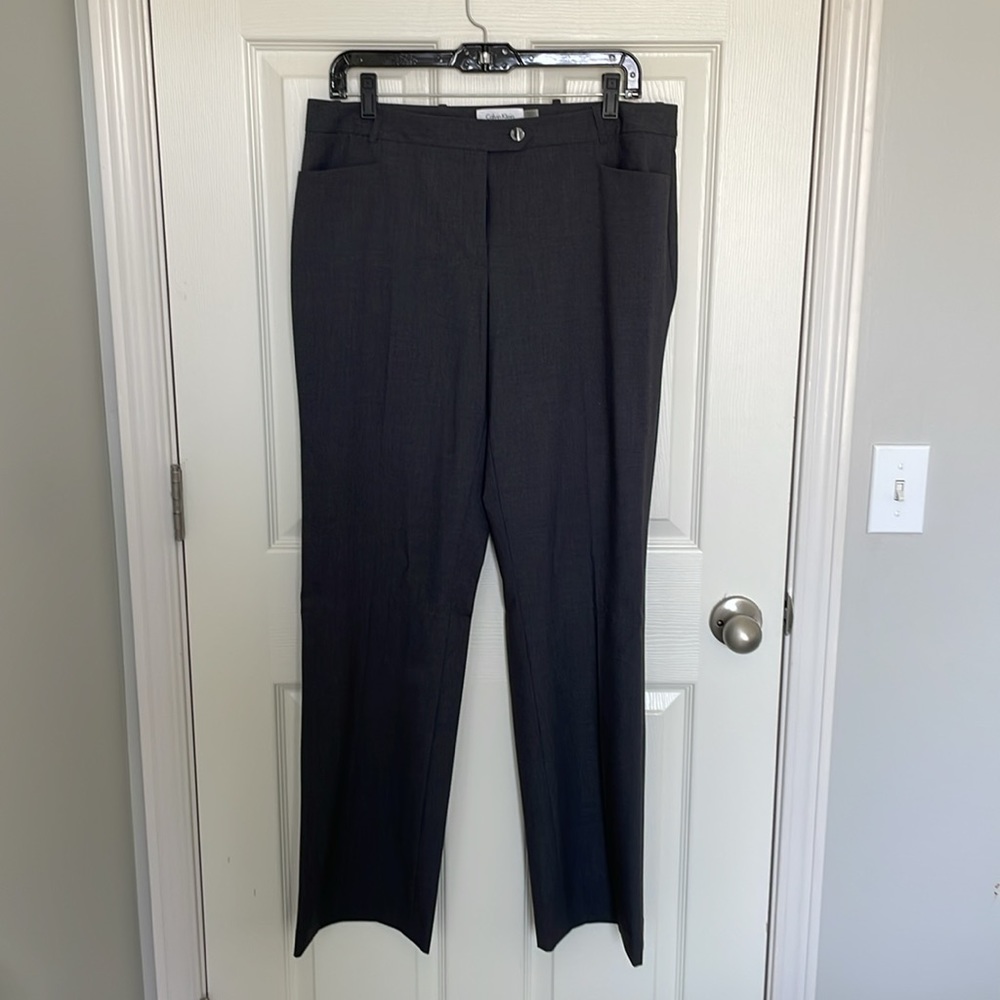 Calvin Klein modern fit wide leg pants - Size 10 - charcoal grey